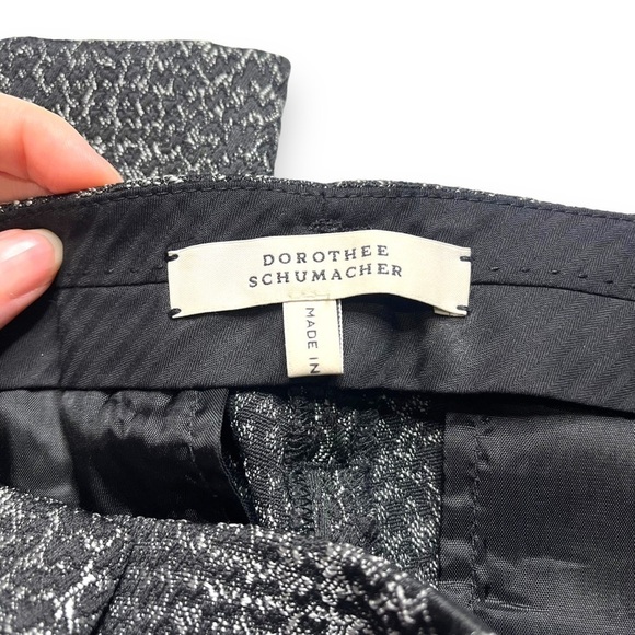 Dorothee Schumacher Womens Textured Trousers Size 2 Black White Pleated - Picture 9 of 9